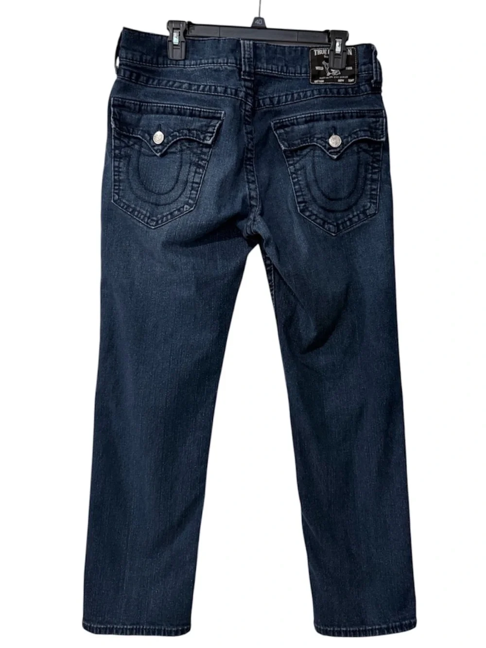 True Religion Geno men’s 32 relaxed slim fit distressed blue jeans